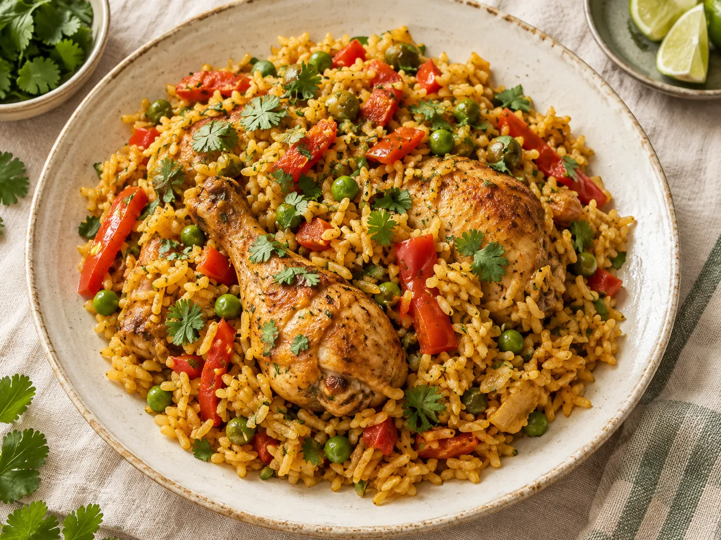 Plato de arroz con pollo